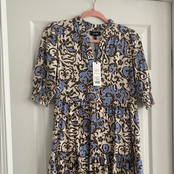 ME+EM Dresses & Skirts - ME+EM Blue and Yellow Puff Sleeve Sundress